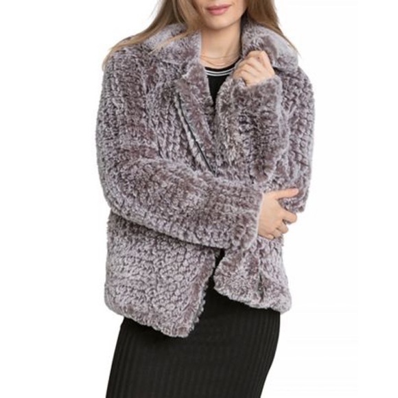 Avec Les Filles Jackets & Blazers - Avec Les Filles Faux Fur Moto Jacket Small